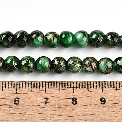 Chapelet de perles en verre baking paint&nbsp;DGLA-N003-6mm-B09