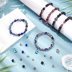 DIY-Sets zur Herstellung von Armbändern mit der Hamsa-Hand und dem bösen Blick&nbsp;DIY-SC0025-22