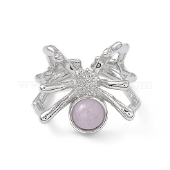 Anillos de puño de kunzita natural de araña&nbsp;RJEW-G273-02P-08