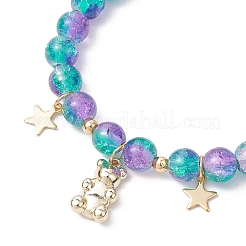 5 Stück Stretch-Armbänder aus Crackle-Glasperlen.&nbsp;BJEW-JB11488