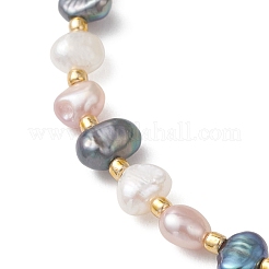 Armbänder aus natürlichen Süßwasser-Keishi-Zuchtperlen und Saatperlen für Damen&nbsp;BJEW-JB13181