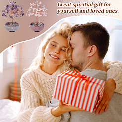 2 stücke 2 arten natürliche amethyst & rose quarz chips baum des lebens dekorationen&nbsp;AJEW-OC0014-06B