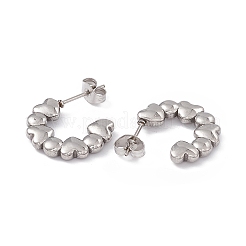 Anello con perno in acciaio inossidabile 304 anti-ossidazione con orecchini a forma di cuore per donna&nbsp;EJEW-B018-10P