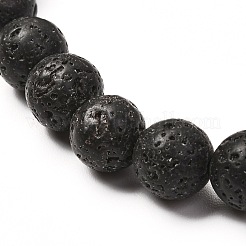 Set di bracciali elasticizzati in pietra lavica naturale&nbsp;BJEW-JB06700
