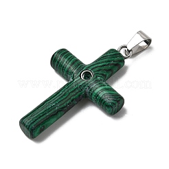 Pendentifs croix en pierres précieuses mixtes naturelles et synthétiques&nbsp;KK-D021-04P