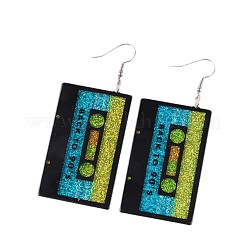 Boucles d'oreilles pendantes en ruban acrylique opaque&nbsp;FS-WG620E7-01
