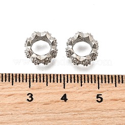 Cuentas europeas de latón ondulado con micropavé de circonitas cúbicas&nbsp;KK-K300-07B-P