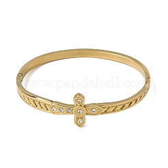 Bracelets manchettes articulées en acier inoxydable 304 avec strass et cristal&nbsp;SA-CBA61B8-13G