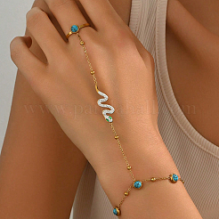Edelstahl-Mikropflaster-Gliederringarmbänder mit Zirkonia für Damen&nbsp;PA4928