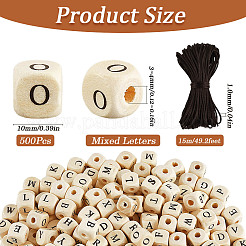 DIY-Würfel mit aufgedrucktem Anfangsbuchstaben&nbsp;DIY-SP0002-44