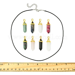 DIY-Sets zur Herstellung von Halsketten aus natürlichen Edelsteinen und gewachsten Schnüren&nbsp;DIY-FS0008-04A