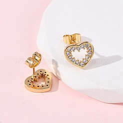 Aretes de latón con micro pavé de circonita cúbica transparente&nbsp;EJEW-K267-29G