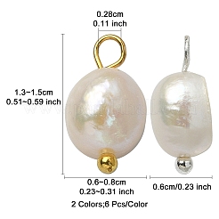 12 Stück 2 Farben Naturperlen-Kartoffel-Charms&nbsp;FIND-YW0004-33