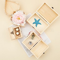 Boîte à bijoux en bois de pin non fini&nbsp;CON-WH0072-14