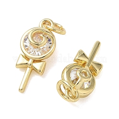 Pendenti in zirconi cubici trasparenti in micro pavè di ottone&nbsp;KK-T085-08G