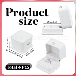 Schmuckringboxen aus Kunststoff mit Kunstlederüberzug&nbsp;OBOX-WH0085-173C