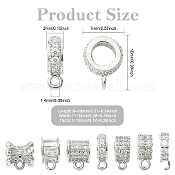 7 pièce 7 styles de bélières en laiton micro pavées en zircone cubique&nbsp;KK-CJ0004-47P