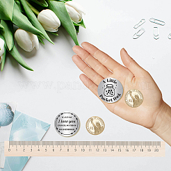 1 moneda conmemorativa de acero inoxidable 304&nbsp;AJEW-CN0001-43G