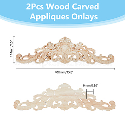 Holz geschnitzte Onlay Applique Handwerk&nbsp;WOOD-WH0043-02