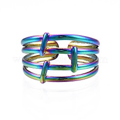 Bague large creuse en acier inoxydable 304&nbsp;RJEW-N038-103