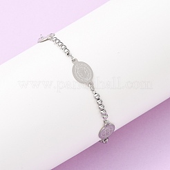 Braccialetti a maglie in acciaio inossidabile 304 della religione&nbsp;BJEW-F524-04A-P