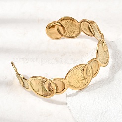 Braccialetti a polsino in acciaio inossidabile 304 per donna&nbsp;BJEW-T030-01G