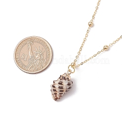 4 pz 4 stili collane con ciondolo in conchiglia naturale placcata&nbsp;NJEW-JN05180-02