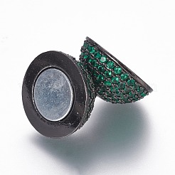 Fermagli magnetici in ottone con micro pavé di zirconi cubici con passanti&nbsp;ZIRC-L075-49E