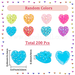 200pcs cabochons en résine opaque&nbsp;CRES-SC0003-07