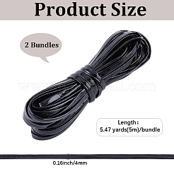2 manojo de cordón trenzado plano de cuero sintético&nbsp;OCOR-CL0001-18C