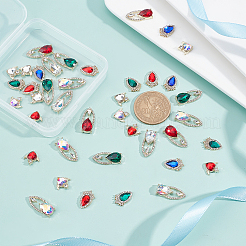 40 stücke 10 stil legierung strass cabochons&nbsp;ALRI-GA0001-01