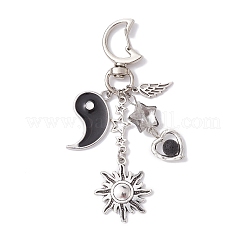 2 pz decorazioni pendenti in lega di coppia yin-yang&nbsp;HJEW-JM01367