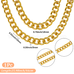1 collier chaîne cubaine en alliage d'aluminium de 19 mm&nbsp;NJEW-SP0001-20A