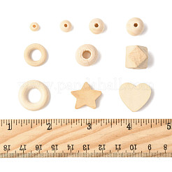 120 Stück 10 Stile unbehandelte Holzperlen&nbsp;WOOD-FS0002-37