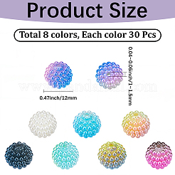 240 pz 8 colori perle acriliche imitazione perla&nbsp;OACR-PA0001-62