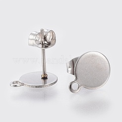 Anlaufgeschützte Ohrstecker-Beschläge aus Edelstahl 304&nbsp;STAS-K184-02-02P