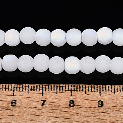 Hebras de cuentas de vidrio de imitación de jade esmerilado&nbsp;GLAA-T032-J6mm-MBB01
