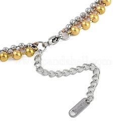 Mehrreihige Halsketten mit Kugelkette aus Edelstahl für Damen&nbsp;NJEW-D088-02G-02