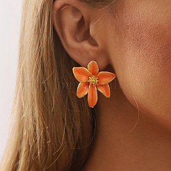 Fleurs émail en alliage boucles d'oreille&nbsp;FS-WG2BD2D-04