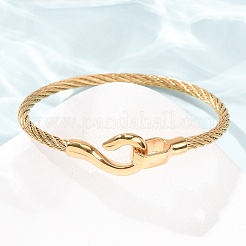 Bracelets manchettes en acier inoxydable 304 avec fermoirs en S pour femmes&nbsp;SA-CBA2192-02G