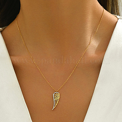 Collar con colgante de ala hueca de acero inoxidable con rhinestone de cristal para mujer&nbsp;JF5820