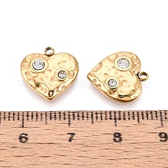 Herzanhänger aus 304 Edelstahl mit Kristall-Strassen&nbsp;STAS-T071-18G