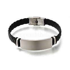 Braccialetti intrecciati similpelle cavo&nbsp;BJEW-B126-01P