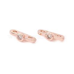 Ciondoli per connettori in zirconia cubica trasparenti in ottone placcato a cremagliera&nbsp;KK-G433-04RG
