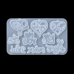 Stampi in silicone con ciondolo fai da te con cuore e parola amore&nbsp;SIMO-Q001-02D