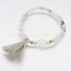 Baumwollfaden Troddel Charme Armbänder&nbsp;BJEW-JB03544