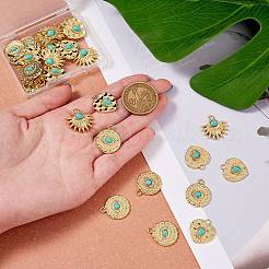 30pcs 3 Arten synthetische türkisfarbene Legierungsanhänger&nbsp;FIND-SZ0002-82