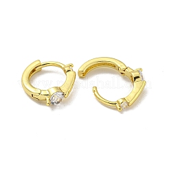 Orecchino a cerchio in zirconi cubici micro pavè di ottone&nbsp;EJEW-C088-07B-G