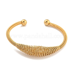 Brazaletes de acero inoxidable 304 ahuecados con revestimiento iónico (IP)&nbsp;BJEW-P331-09G