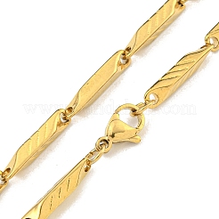 Ionenplattierung (IP) goldene 201 Edelstahl-Halsketten mit Stangengliedern&nbsp;NJEW-K270-10